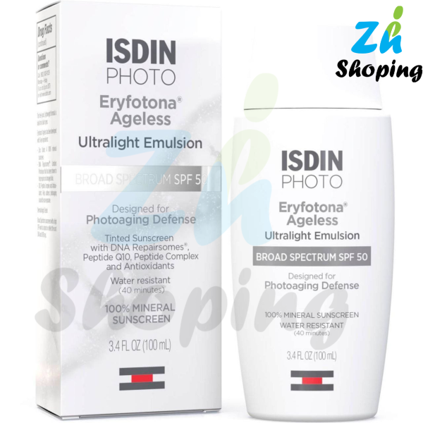 ضدآفتاب ضد پیری رنگ لایت ایزدین حجم 100 میل مدل Eryfotona Ageless