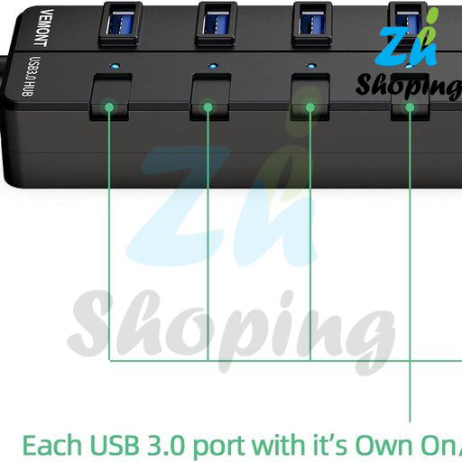 هاب usb3 دارای 7 پورت مدل vemont 300 Series سفارش اروپا